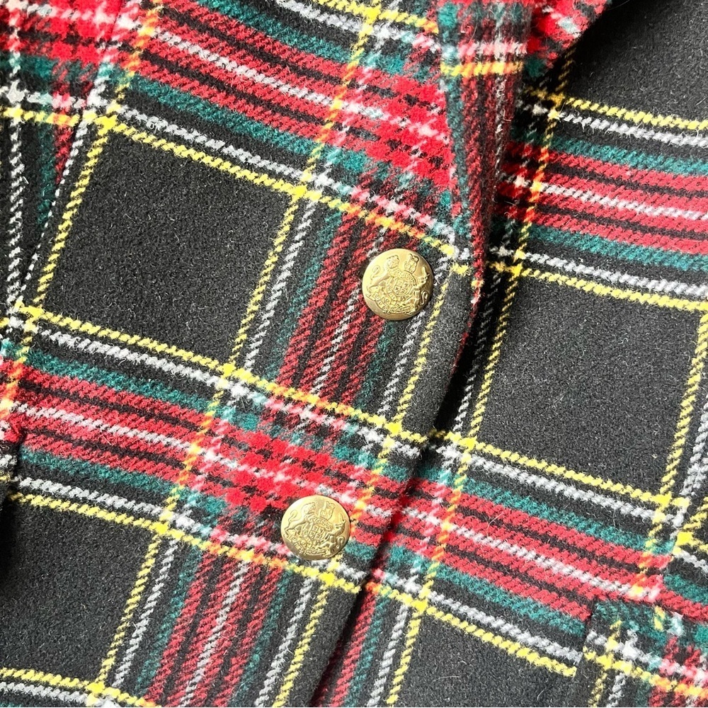 J.Crew Size 6P Wool-blend schoolboy blazer Black Tartan Plaid NwT - Picture 4 of 6